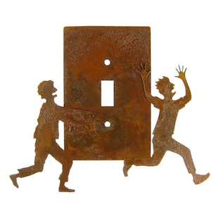 Zombie Chasing Victim Decorative Lightswitch - Single Switch - Free Shipping in US