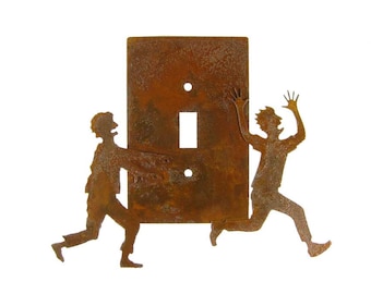 Zombie Chasing Victim Decorative Lightswitch - Single Switch - Free Shipping in US