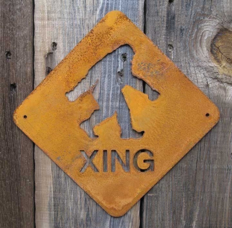 Bigfoot, Sasquatch or Yeti Crossing Metal Wall Sign Free Shipping in US image 2