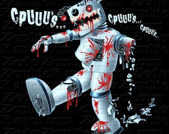 Zombie Shirt - Zombie Robot Seeking CPU's T-Shirt - FREE shipping in US