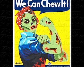 Zombie Shirt - Zombie Rosie the Riveter  We Can Chew It T-Shirt - FREE shipping in US