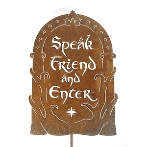 Speak Friend and Enter ヤードアート ガーデンサイン - 米国送料無料