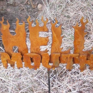 Hell Mouth Metal Steel Garden Yard Sign Free Shipping to US image 2