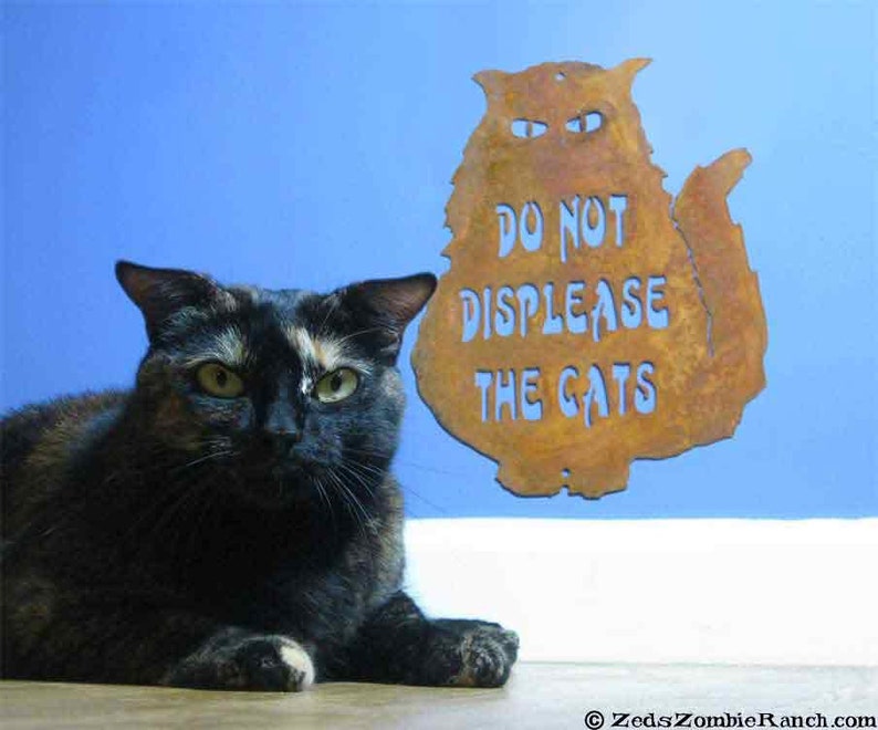 Do Not Displease the Cats Wall Sign Free Shipping in US image 1