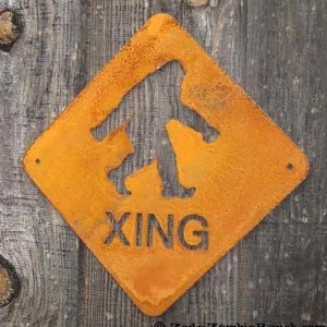 Bigfoot, Sasquatch or Yeti Crossing Metal Wall Sign - Free Shipping in US