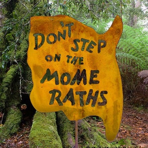 Don't Step on the Mome Raths Yard and Garden Stick Sign Alice in Wonderland - Free Shipping to US