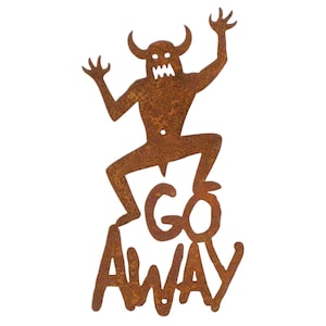 Go Away Steel Wall Sign Halloween Monster - Free Shipping in US