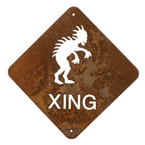 Chupacabra Crossing Metall Wandschild - Kostenloser Versand in den USA