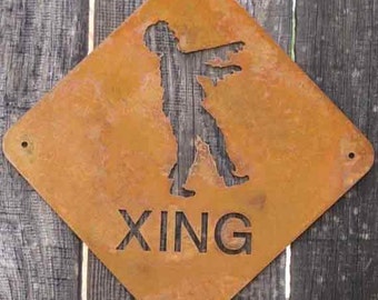 Zombie Crossing Metal Wall Sign - Free Shipping in US
