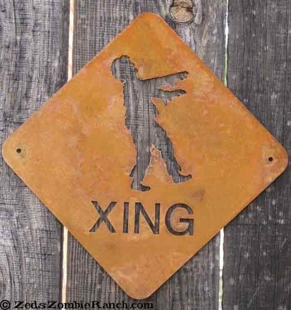 Zombie Crossing Metal Wall Sign - Free Shipping in US
