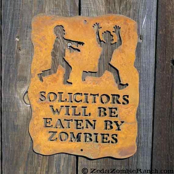 Solicitors Will Be Eaten by Zombies Wall Sign - Free Shipping in US