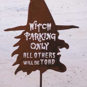 Witch Parking Halloween Yard Decoration Garden Sign Free Shipping to US image 2