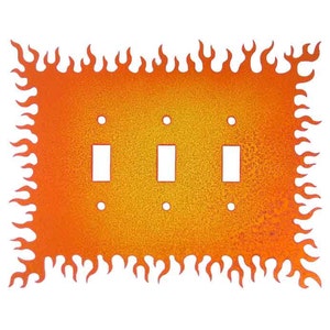 Decorative Lightswitch Flames - Triple Switch - Free Shipping in US