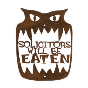 Letrero metálico para pared "Los abogados serán devorados" de Halloween - Monstruo - Envío gratuito en EE. UU.