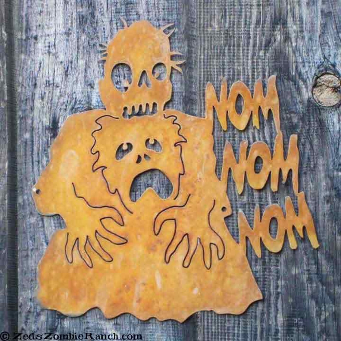 Nom Nom Zombie Eating Brains Wall Sign Free Shipping in US Etsy