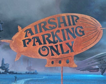 Airship Parking Only Steel Garden Stick Sign - Free Shipping in US