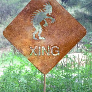 Chupacabra Crossing Metal Yard or Garden Stake Sign Free Shipping to US image 2