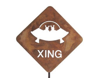 UFO Crossing Metal Yard Garden Stick Sign - Free Shipping in US