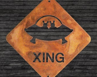 UFO Crossing Metal Wall Sign - Free Shipping in US