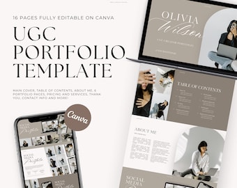 UGC Portfolio Canva Template – Editable Media Kit for Creators & Influencers | 16-Page UGC Presentation