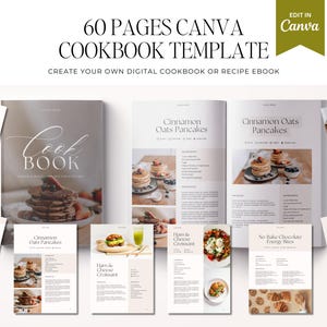Cookbook Canva Template – Editable Recipe eBook for Nutritionists, Coaches & Food Bloggers | Digital Cookbook Template