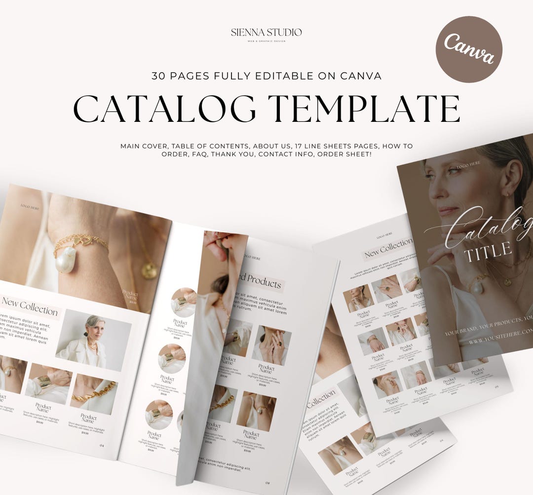 Canva Catalog Template Editable Product Catalog for Small Business Etsy