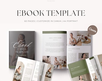 Minimalist Canva eBook Template – 60 Editable Pages (Digital Download)