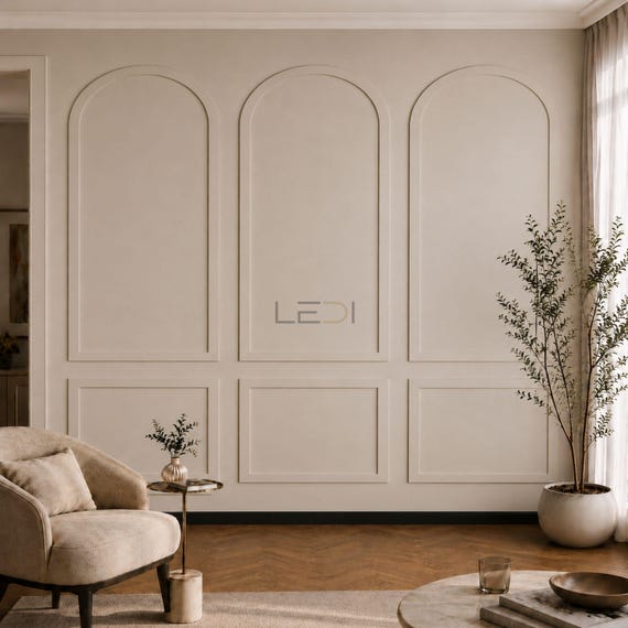 Arched Wall Panel Kit, Pre-Cut MDF Molding, DIY Accent Wall Trim, Paintable Arch Wainscoting