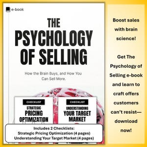 Digitale pdf-download voor e-book en checklist The Psychology of Selling voor verkoopstrategie