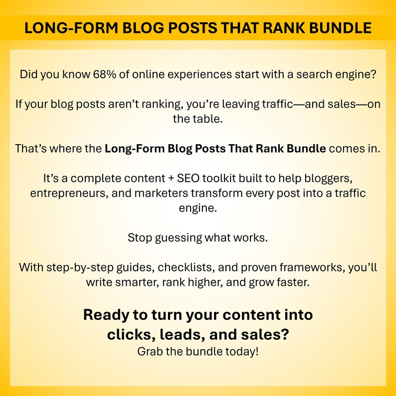 Long Form Blog Post Examples Long-form Blog Posts That Rank Bundle: SEO Content Toolkit, E‑book ...