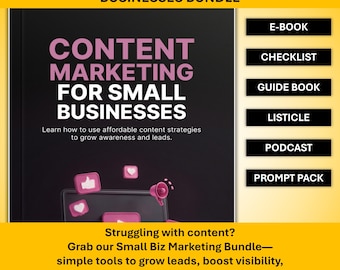 Small Business Content Marketing Bundle – Ebook, Checklist, Prompts (Digital Download)