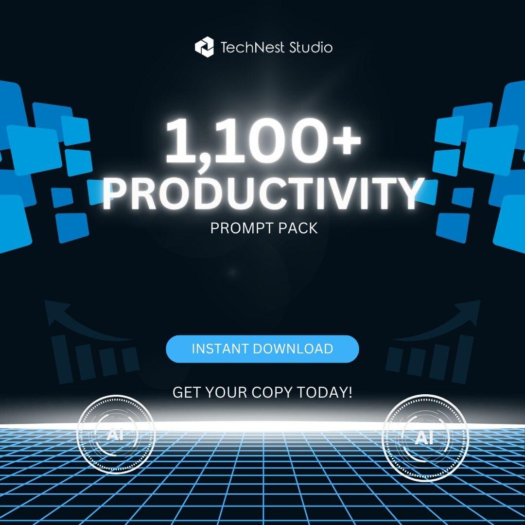 Productivity Packet 1,100+ Productivity Prompt Pack for Focus, Time Management, Motivation ...