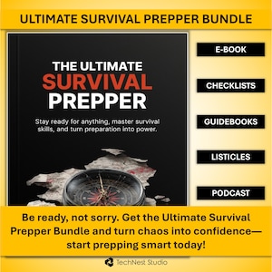 Ultimate Survival Prepper Bundle - E‑Book, Checklist, Audio Guide for Emergency Readiness
