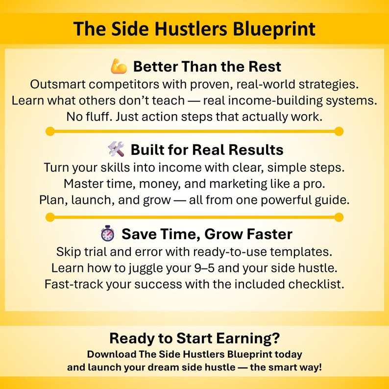 The Side Hustlers Blueprint E-book and Checklist PDF – Start and Grow a ...