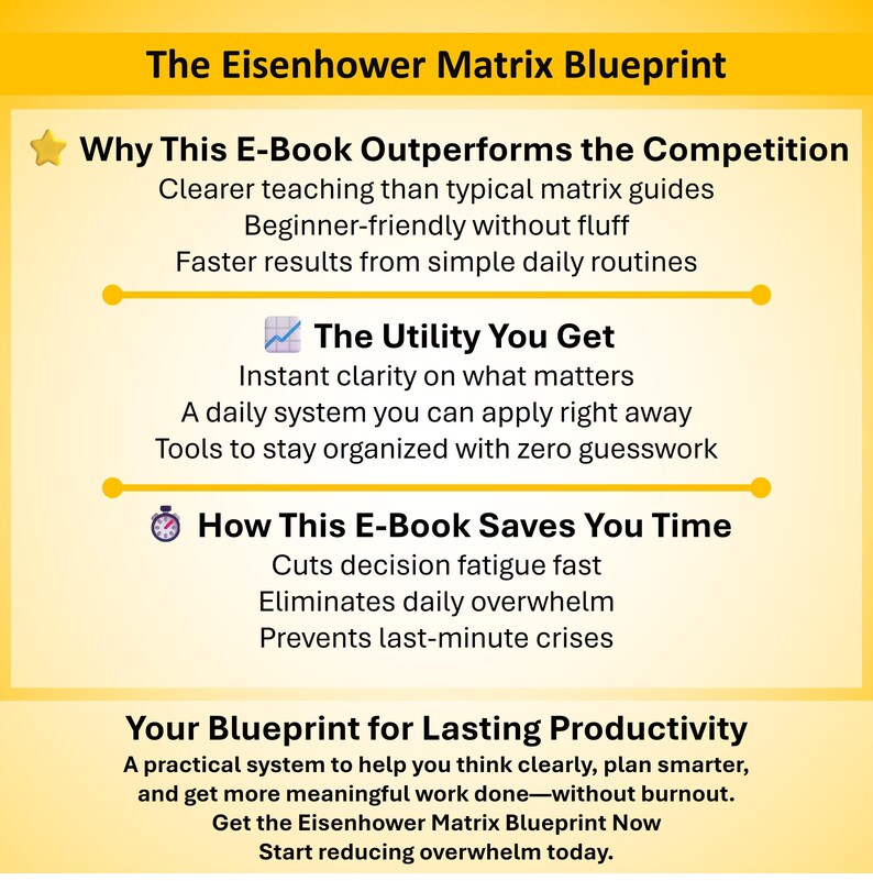 The Eisenhower Matrix Blueprint E-book for Task Prioritization Time ...