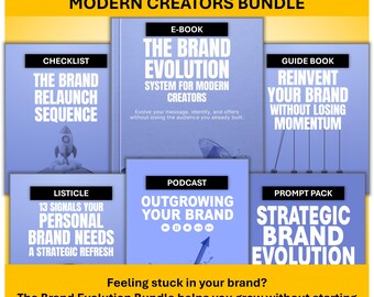 Brand Evolution System – Creator's Refresh Bundle (EBook, Checklist, Guide, Prompts, Podcast) (ZIP File)