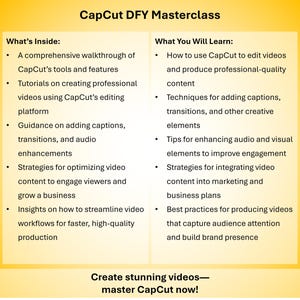 CapCut Masterclass Video Course: Professional Video Editing (DFY) image 5