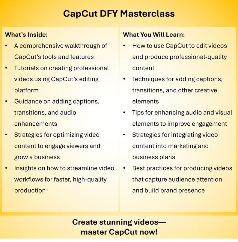 CapCut Masterclass Video Course: Professional Video Editing (DFY) image 5