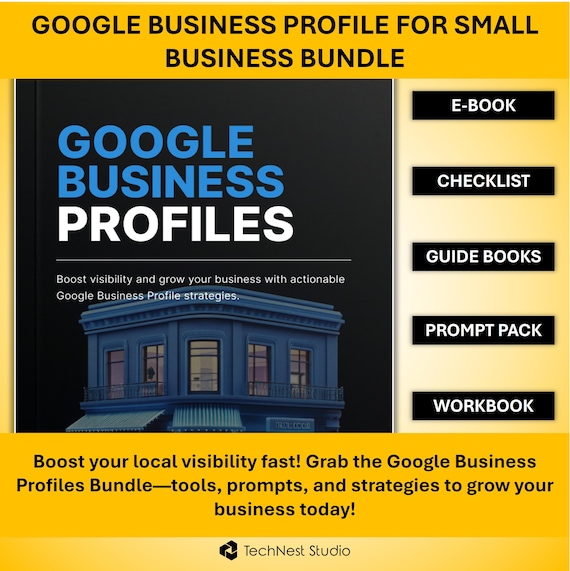 Google Business Profile Bundle: E-Book, Workbook, Checklist & SEO Prompts (Digital Download)