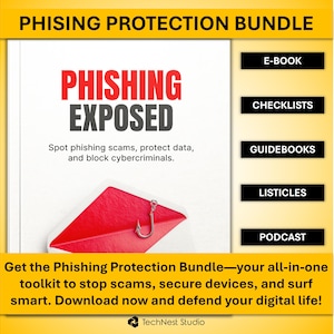 Phishing Protection Bundle: Digital Security E-Book, Checklist, Guide and Audio