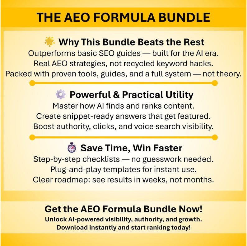 AEO (Answer Engine Optimization) Bundle: E-Book, Checklist, Guide, Audio & Tools image 8