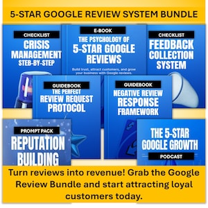 Kit de herramientas para el crecimiento de reseñas de Google: ebooks, guías, sugerencias y podcasts (descarga digital)