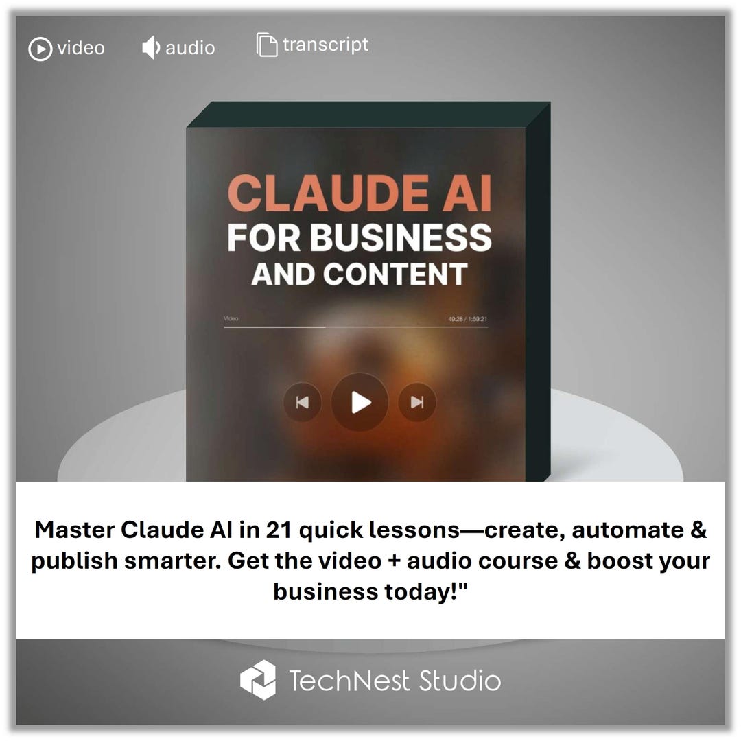 Claude AI Training Course: Workflow Automation, Content Creation (video ...