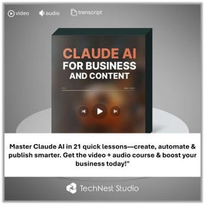 Claude AI Training Course: Workflow Automation, Content Creation (Video & Audio)