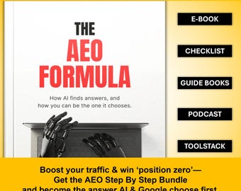 AEO (Answer Engine Optimization) Bundle: E-Book, Checklist, Guide, Audio & Tools