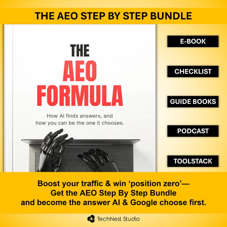 AEO (Answer Engine Optimization) Bundle: E-Book, Checklist, Guide, Audio & Tools image 1