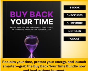 Koop je tijd-bundel terug: e‑book checklistgids podcast voor ondernemers en bedrijfseigenaren