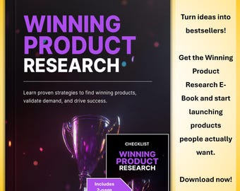 Winning Product Research E-Book and Checklist – Trend Analysis & Validation (PDF)