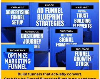 Pakiet Ad Funnel Blueprint: e-book, listy kontrolne, przewodniki (pobieranie cyfrowe z Marketing Toolstack)