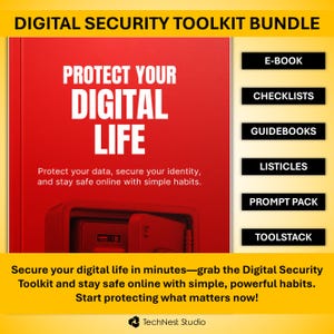 Digital Security Toolkit: Online Safety Guide, Checklists, Password Tips (Digital Download)